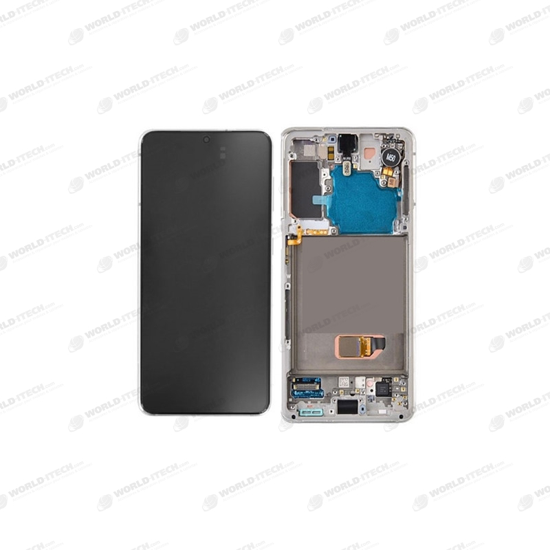 Ecran + chassis Argent Blanc OFFICIEL Samsung S21 5G - Outils OFFERTS