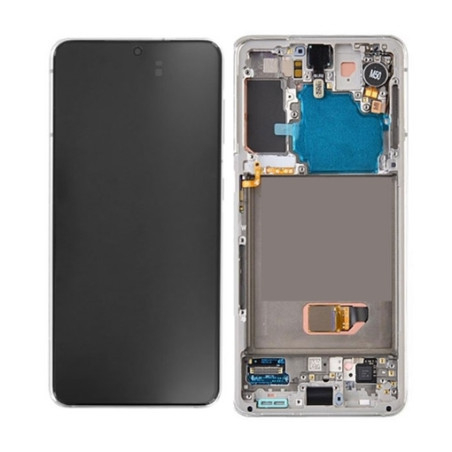 Ecran + chassis Argent Blanc OFFICIEL Samsung S21 5G - Outils OFFERTS