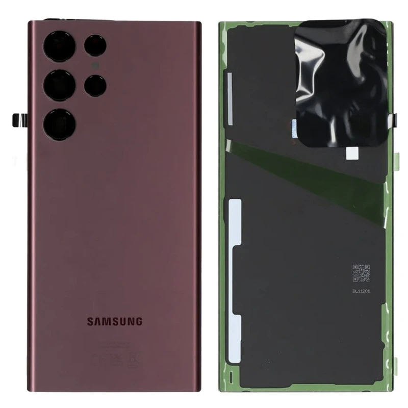 Vitre arrière Samsung S22 Ultra Bordeau COMPATIBLE S908