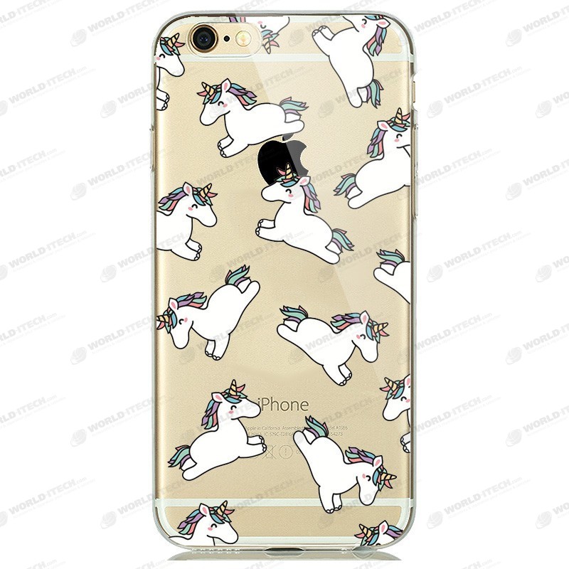 Coque Silicone souple Transparente Licorne iPhone 7