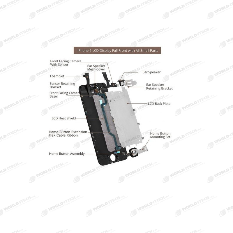 Ecran ORIGINE Complet Prémonté Noir iPhone 6 + Kit Outils OFFERT