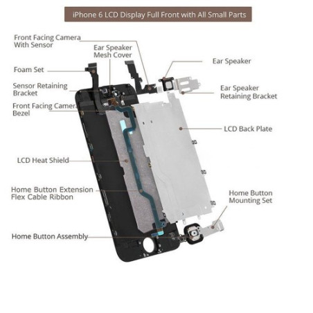 Ecran ORIGINE Complet Prémonté Noir iPhone 6 + Kit Outils OFFERT