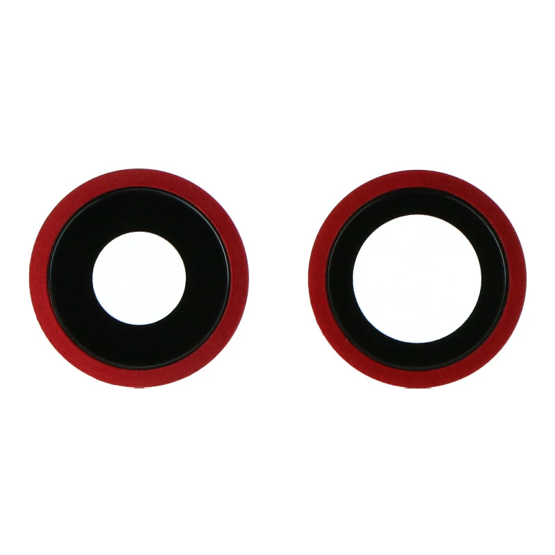 Lentilles cameras arrieres avec supports a souder et anneaux rouge iPhone 11