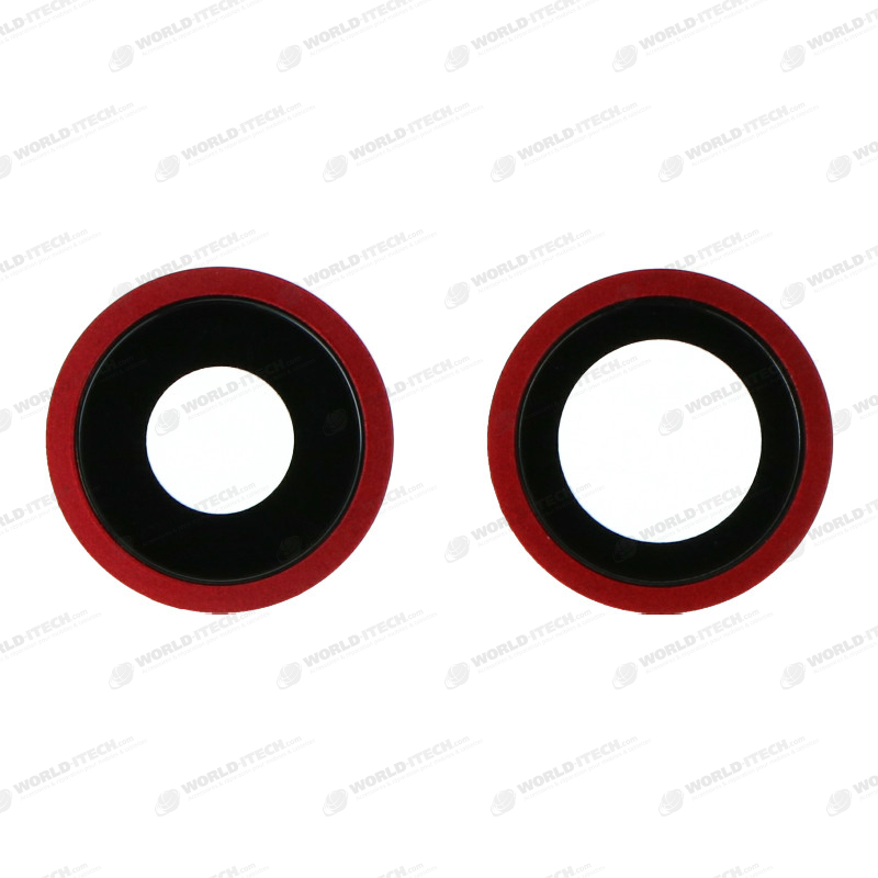 Lentilles cameras arrieres avec supports a souder et anneaux rouge iPhone 11