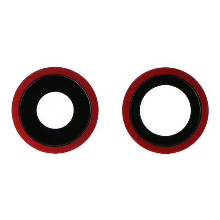 Lentilles cameras arrieres avec supports a souder et anneaux rouge iPhone 11