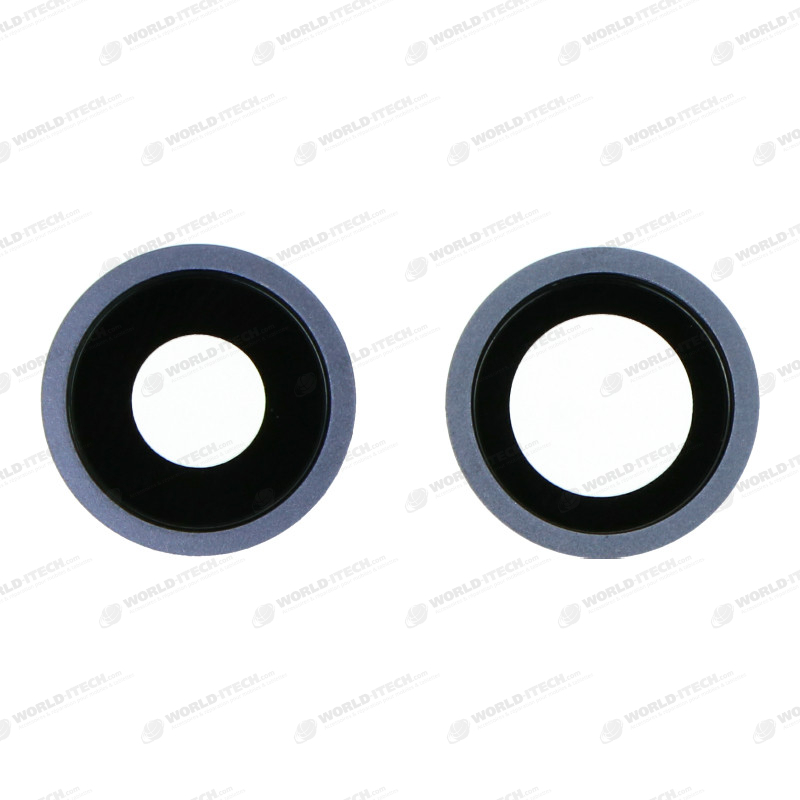 Lentilles cameras arrieres avec supports a souder et anneaux violet iPhone 11