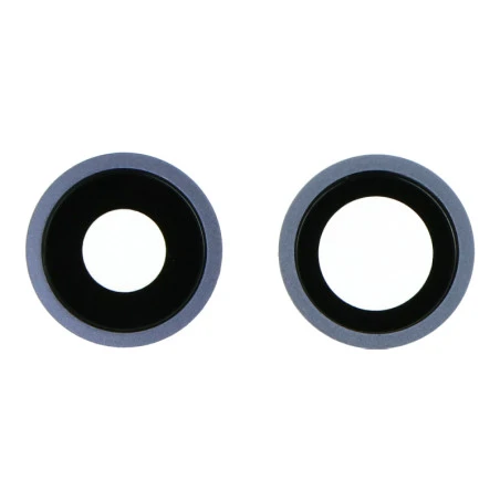 Lentilles cameras arrieres avec supports a souder et anneaux violet iPhone 11