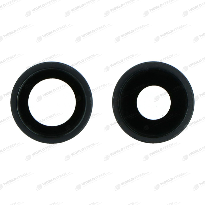 Lentilles cameras arrieres avec supports a souder et anneaux noir iPhone 11