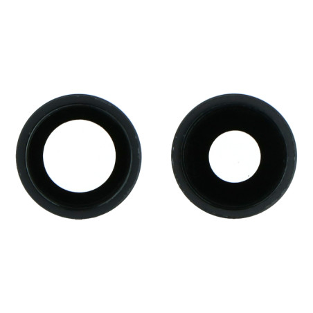 Lentilles cameras arrieres avec supports a souder et anneaux noir iPhone 11