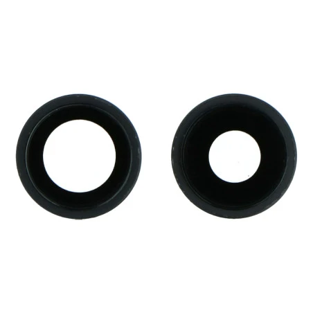 Lentilles cameras arrieres avec supports a souder et anneaux noir iPhone 11