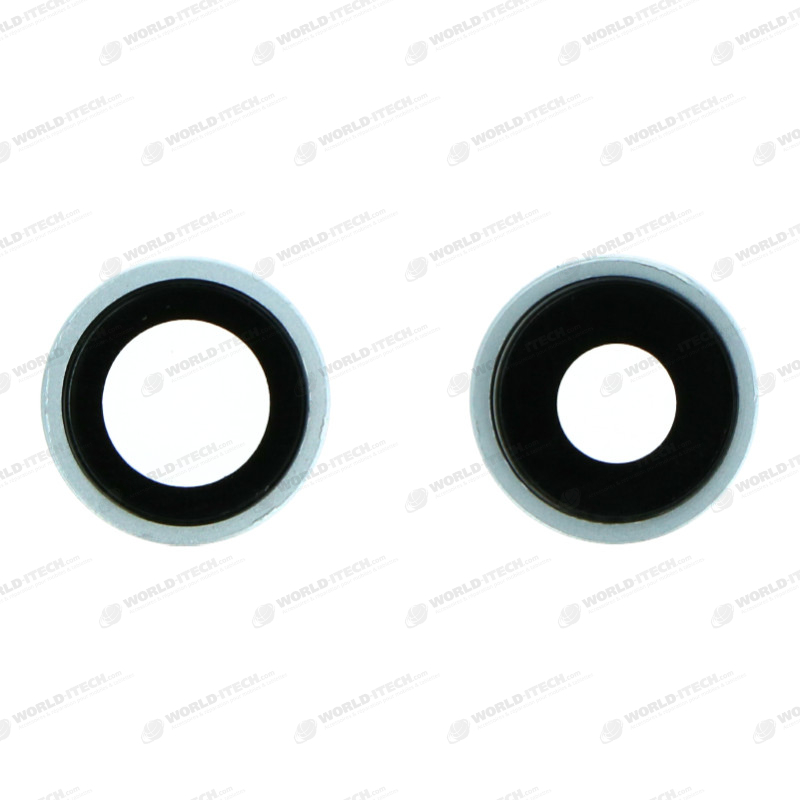 Lentilles cameras arrieres avec supports a souder et anneaux blanc iPhone 11
