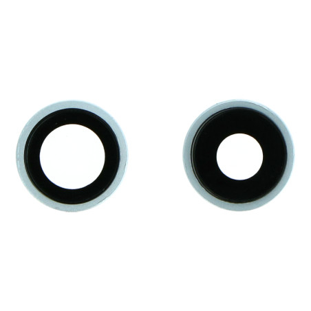 Lentilles cameras arrieres avec supports a souder et anneaux blanc iPhone 11