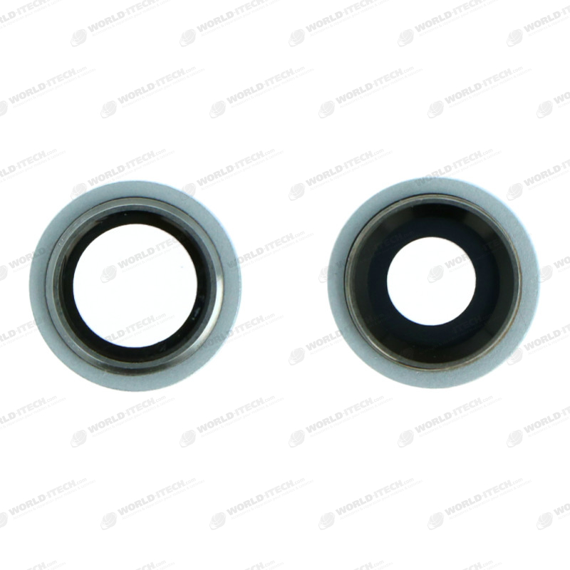 Lentilles cameras arrieres avec supports a souder et anneaux blanc iPhone 11