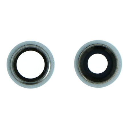 Lentilles cameras arrieres avec supports a souder et anneaux blanc iPhone 11