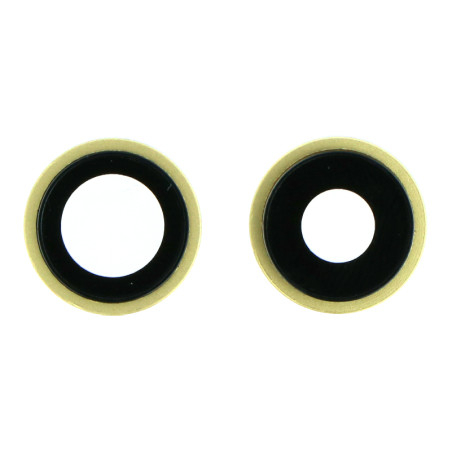 Lentilles cameras arrieres avec supports a souder et anneaux jaune iPhone 11