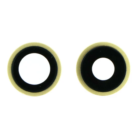 Lentilles cameras arrieres avec supports a souder et anneaux jaune iPhone 11