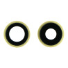 Lentilles cameras arrieres avec supports a souder et anneaux jaune iPhone 11