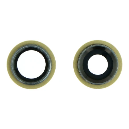 Lentilles cameras arrieres avec supports a souder et anneaux jaune iPhone 11