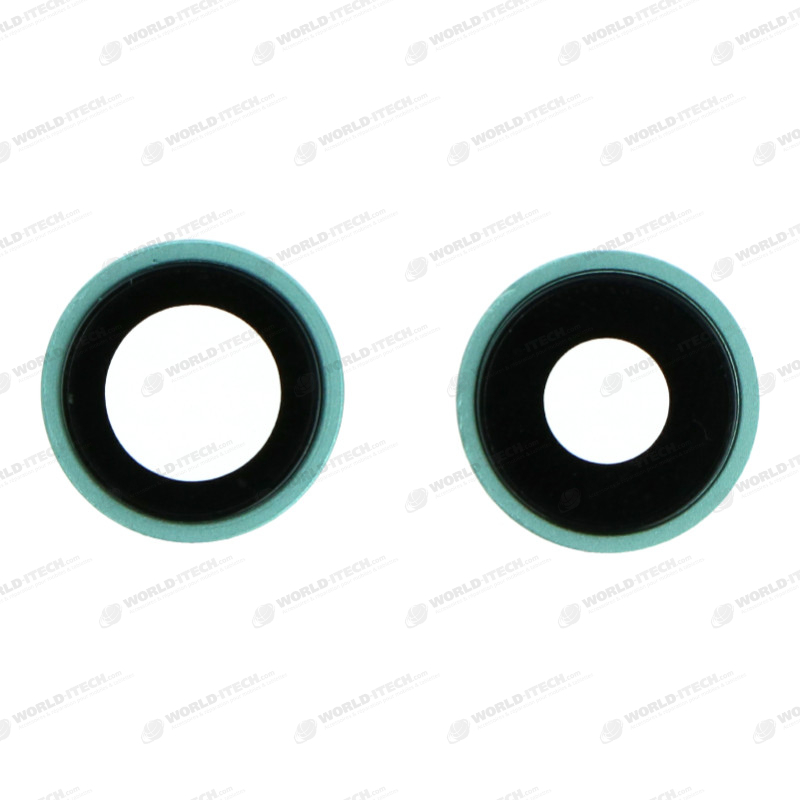 Lentilles cameras arrieres avec supports a souder et anneaux vert iPhone 11