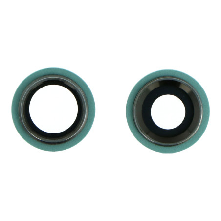 Lentilles cameras arrieres avec supports a souder et anneaux vert iPhone 11