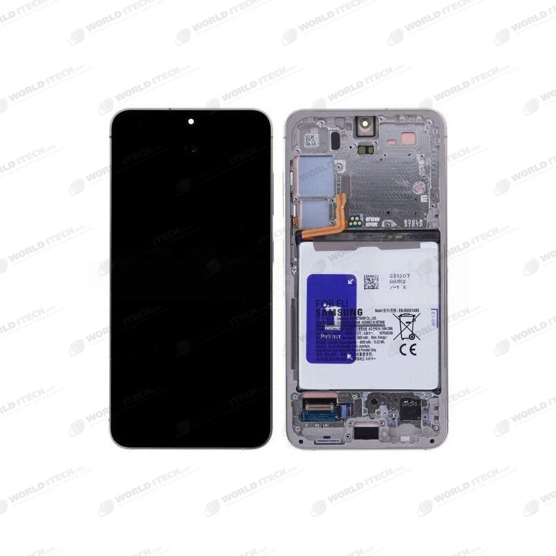 Ecran + Chassis Crème + Batterie Samsung S24 OFFICIEL SM-S921 GH82-33289D