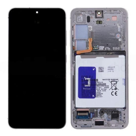 Ecran + Chassis Crème + Batterie Samsung S24 OFFICIEL SM-S921 GH82-33289D