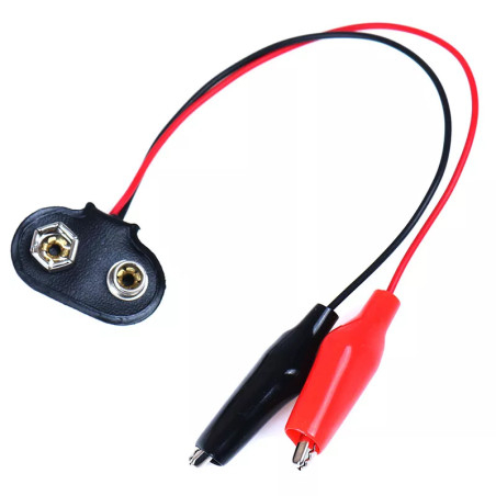 Cable pile 9V pinces crocodile pour batterie iPhone