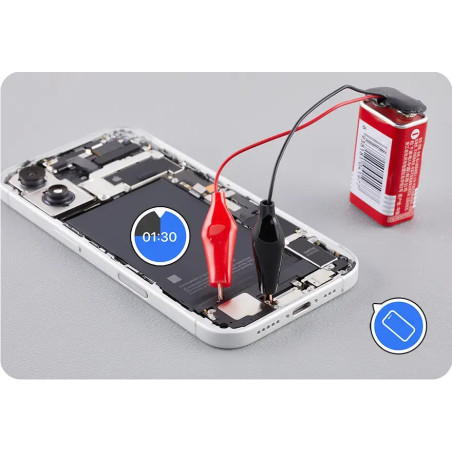 Cable pile 9V pinces crocodile pour batterie iPhone