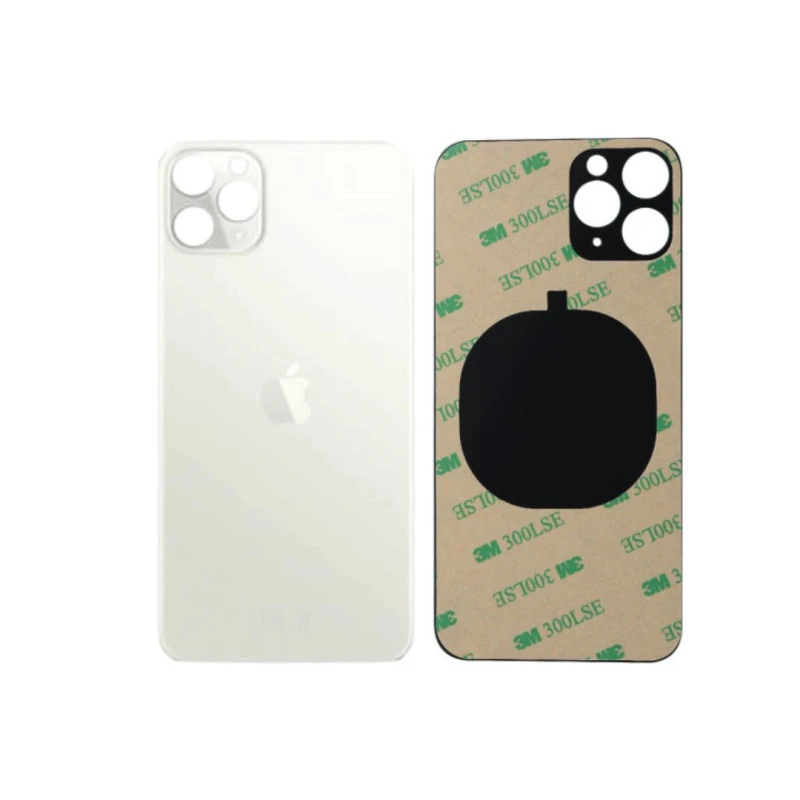 Vitre face arrière Argent Blanc avec adhésif iPhone 11 Pro Max qualité origine