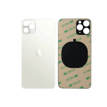 Vitre face arrière Argent Blanc avec adhésif iPhone 11 Pro Max qualité origine