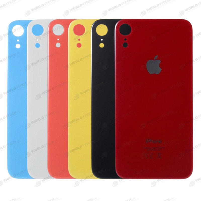 Vitre Arrière De Remplacement Pour IPhone XR + Adhésif - Modèle Avec 'Big Hole' Pour Logo