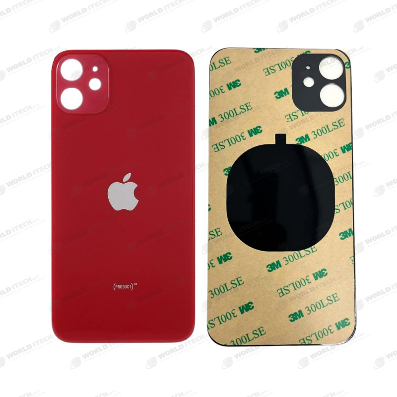 Vitre face arrière rouge avec adhésif iPhone 11 qualité origine