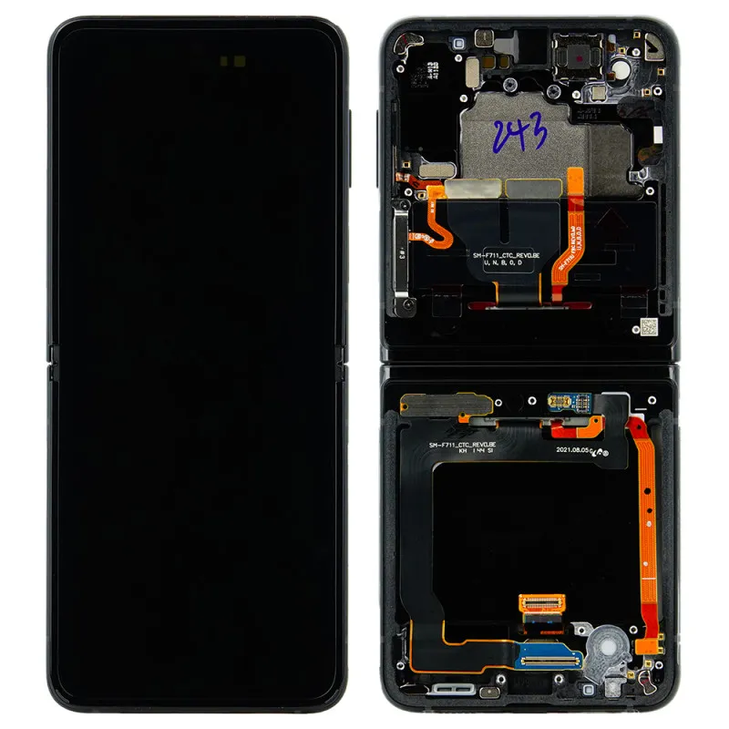 Ecran + chassis Noir Graphite OFFICIEL Samsung Z Flip 3 5G (F711) GH82-27243A
