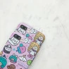 Coque rose silicone souple bande dessinée chat chien iPhone X / XS