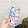 Coque rose silicone souple bande dessinée chat chien iPhone X / XS