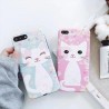 Coque silicone souple rose bleu chat mignon iPhone X / XS