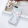Coque silicone souple rose bleu chat mignon iPhone X / XS