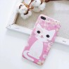 Coque silicone souple rose bleu chat mignon iPhone X / XS