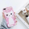 Coque silicone souple rose bleu chat mignon iPhone X / XS