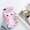Coque silicone souple rose bleu chat mignon iPhone X / XS
