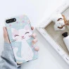 Coque silicone souple rose bleu chat mignon iPhone X / XS