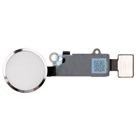 Bouton home complet blanc et argent avec nappe  iPhone 7 / 7 Plus / 8 / 8 Plus