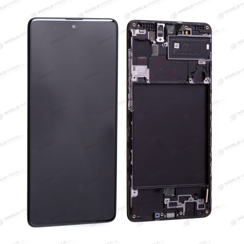 Ecran sur chassis Noir OFFICIEL Samsung A71 SM-A715F - Kit Outils OFFERT GH82-22152A