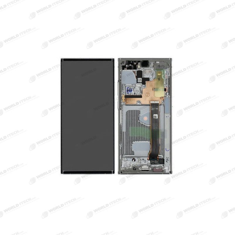 Ecran sur chassis blanc argent OFFICIEL Samsung Note 20 ultra sm-N986 sm-n988 GH82-23596C