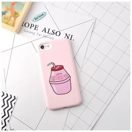 Coque silicone Peach rose boisson iPhone 7 Plus / 8 Plus