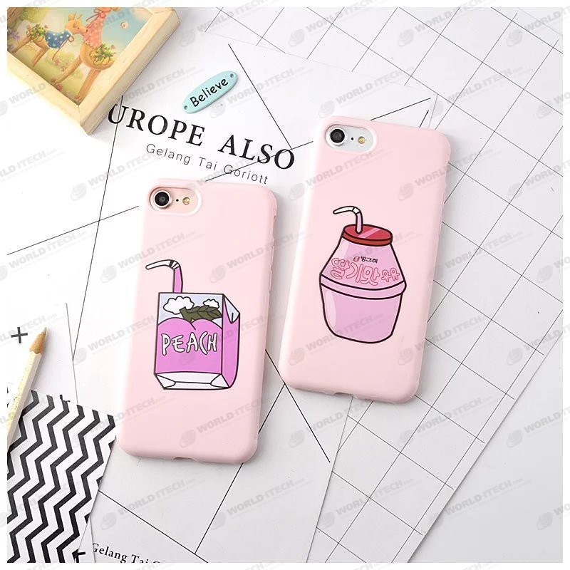 Coque silicone Peach rose boisson iPhone 7 / 8