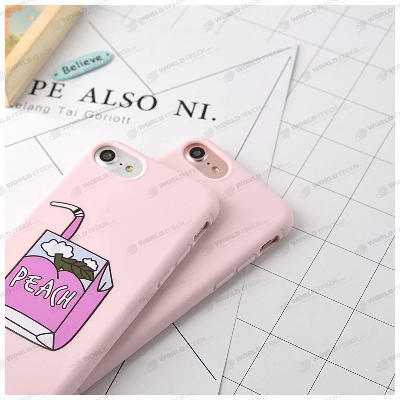 Coque silicone Peach rose boisson iPhone 7 / 8