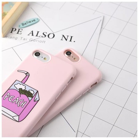 Coque silicone Peach rose boisson iPhone 7 / 8