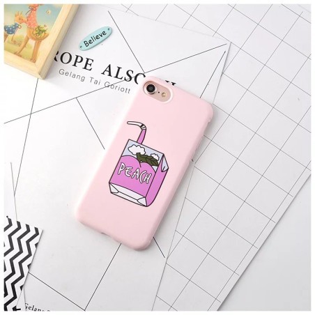 Coque silicone Peach rose boisson iPhone 7 / 8
