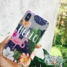 Coque silicone fleuri flammand rose HELLO iPhone 7 Plus / 8 Plus